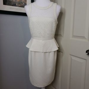 🔑Worthington Ivory Lace Dress Peplum Size 6